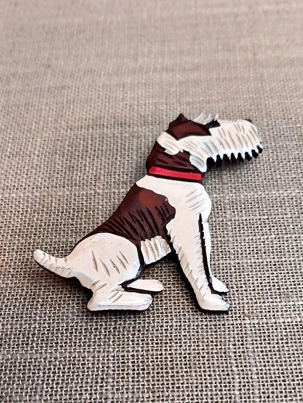 Vintage Wire Fox Terrier Dog Brooch Pin Czechoslovakia